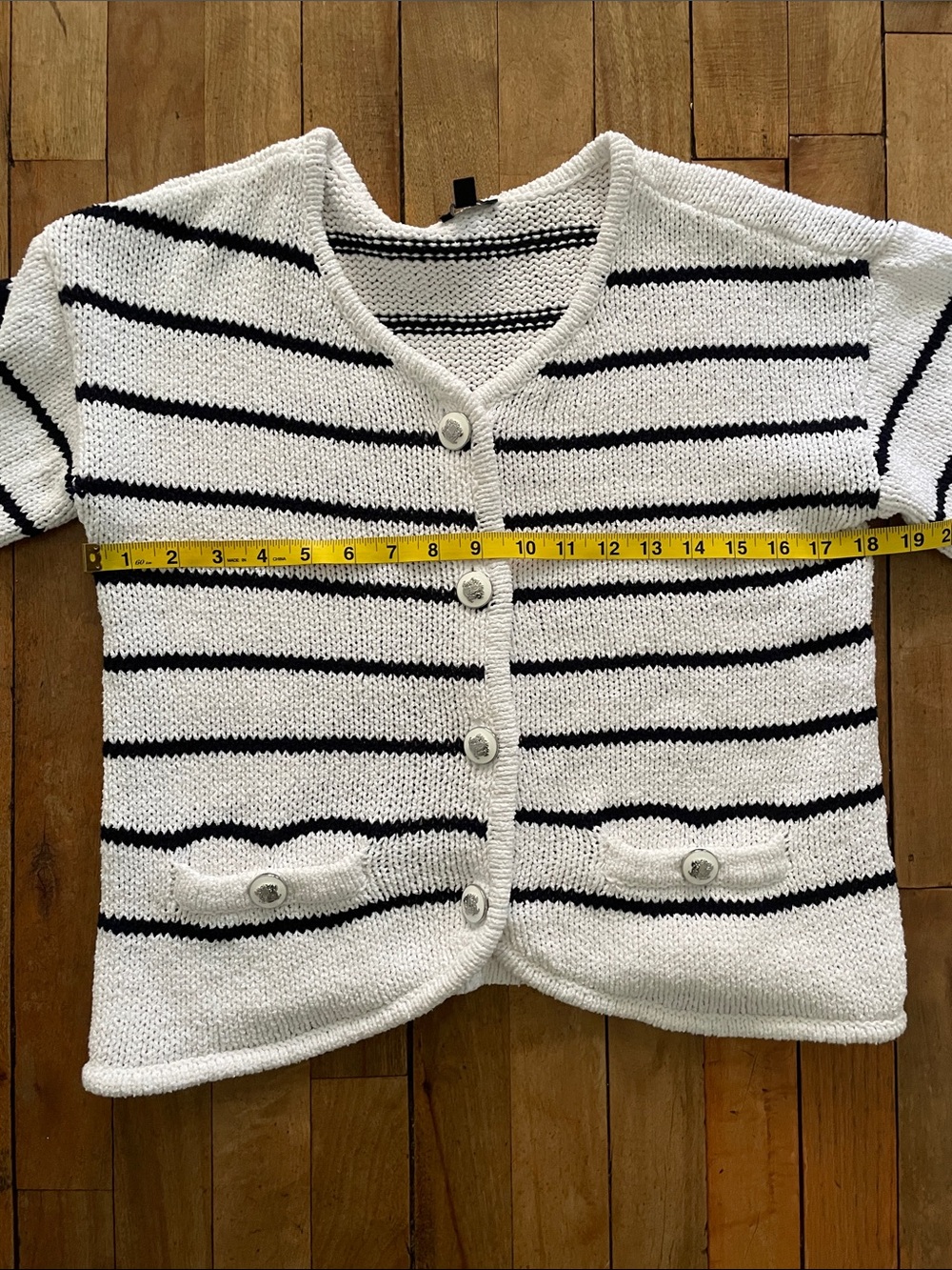 Classic striped Talbots cardigan tee-XS/S - Picture 8 of 9